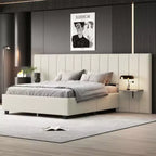 Letto imbottito con piattaforma Queen Size con testiera grande, Mobili per camera da letto