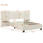 Letto imbottito con piattaforma Queen Size con testiera grande, Mobili per camera da letto