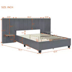 Letto imbottito con piattaforma Queen Size con testiera grande, Mobili per camera da letto