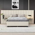 Queen Size Upholstered Platform Bed with Big Headboard, Bedroom Furniture
