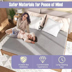 Coprimaterasso Costway per letto singolo/matrimoniale/king size con imbottitura in spugna a tasche profonde e fondo antiscivolo grigio