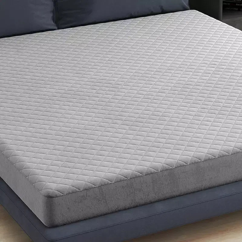 Coprimaterasso Costway per letto singolo/matrimoniale/king size con imbottitura in spugna a tasche profonde e fondo antiscivolo grigio