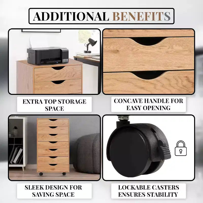 Classificatore per ufficio a 7 cassetti su ruote Home Imports Emporium
