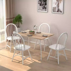Set di 4 sedie laterali da pranzo Windsor vintage Costway, in legno, con schienale a fusi, per cucina, nere/bianche