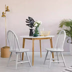 Set di 4 sedie laterali da pranzo Windsor vintage Costway, in legno, con schienale a fusi, per cucina, nere/bianche