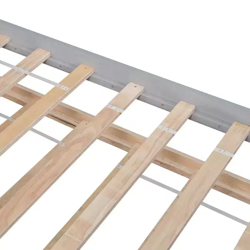 Struttura Letto a Piattaforma Matrimoniale Singola Whisen in Legno con Letto Estraibile, con Testiera e Pediera