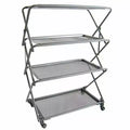 Zenithen Limited Four Shelf Folding Rack with Fold-Away Wheels