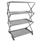 Zenithen Limited Four Shelf Folding Rack with Fold-Away Wheels