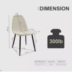 Sedie da pranzo moderne con rivestimento in pelle scamosciata a forma di cucchiaio, set da 4, per cucina/sala da pranzo