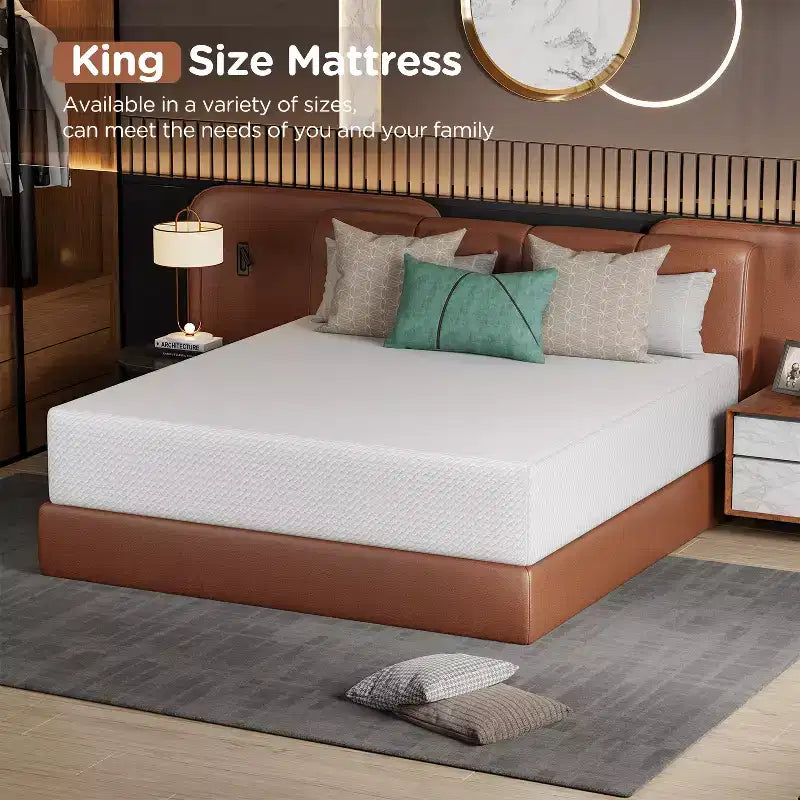 BestMassage Materasso da 14 Pollici in Gel Memory Foam, Durezza Media, Materassi per Sonno Fresco e Sollievo dalla Pressione, Certificato CertiPUR-US