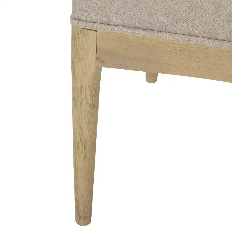 Christopher Knight Home Aubrietta Set da Pranzo 7 Pezzi con Tavolo Estensibile e Sedie Imbottite, Lino/Naturale