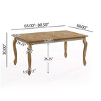 Christopher Knight Home Aubrietta Set da Pranzo 7 Pezzi con Tavolo Estensibile e Sedie Imbottite, Lino/Naturale