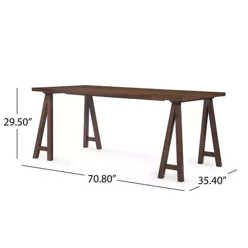 Christopher Knight Home Marseille Set da Pranzo 7 Pezzi in Legno di Acacia Stile Rustico con Sedie Mogano Scuro