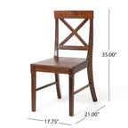 Christopher Knight Home Marseille Set da Pranzo 7 Pezzi in Legno di Acacia Stile Rustico con Sedie Mogano Scuro