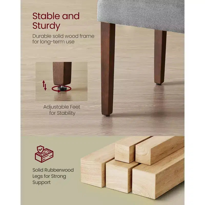 VASAGLE Sedie da Pranzo, Set di 2 Sedie, Sedie Parsons, Seduta Spessa, Rivestimento in Tessuto Rimovibile, Schienale Alto, 58 x 48 x 100 cm
