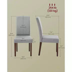 VASAGLE Sedie da Pranzo, Set di 2 Sedie, Sedie Parsons, Seduta Spessa, Rivestimento in Tessuto Rimovibile, Schienale Alto, 58 x 48 x 100 cm