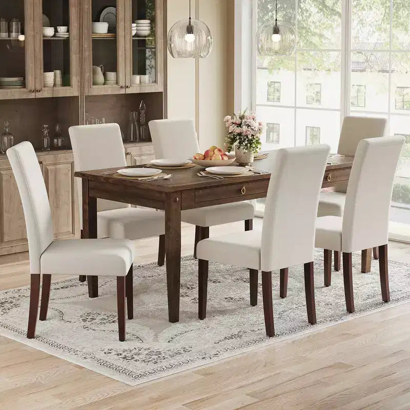VASAGLE Sedie da Pranzo, Set di 2 Sedie, Sedie Parsons, Seduta Spessa, Rivestimento in Tessuto Rimovibile, Schienale Alto, 58 x 48 x 100 cm