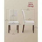 VASAGLE Sedie da Pranzo, Set di 2 Sedie, Sedie Parsons, Seduta Spessa, Rivestimento in Tessuto Rimovibile, Schienale Alto, 58 x 48 x 100 cm
