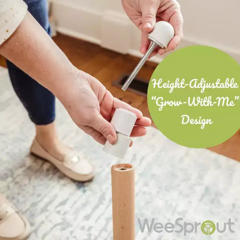 WeeSprout Set Scrivania e Sedia per Bambini, Robuste Gambe e Superficie della Scrivania in Legno Massello, Altezza Regolabile