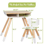 WeeSprout Set Scrivania e Sedia per Bambini, Robuste Gambe e Superficie della Scrivania in Legno Massello, Altezza Regolabile