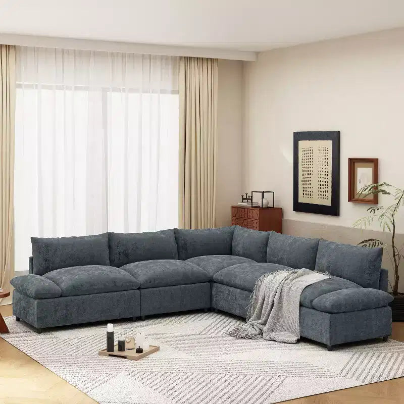 Christopher Knight Home Jovie 115.5 Divano componibile modulare imbottito con vani portaoggetti nascosti, grigio