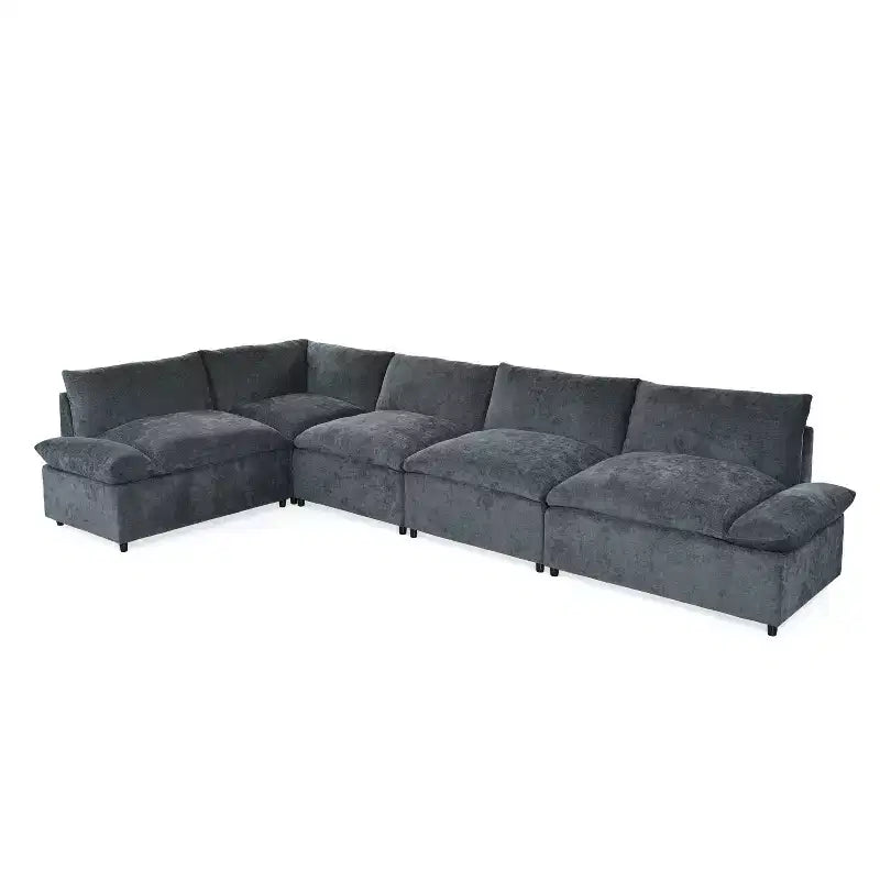 Christopher Knight Home Jovie 115.5 Divano componibile modulare imbottito con vani portaoggetti nascosti, grigio