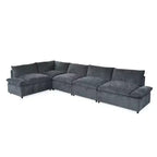 Christopher Knight Home Jovie 115.5 Divano componibile modulare imbottito con vani portaoggetti nascosti, grigio