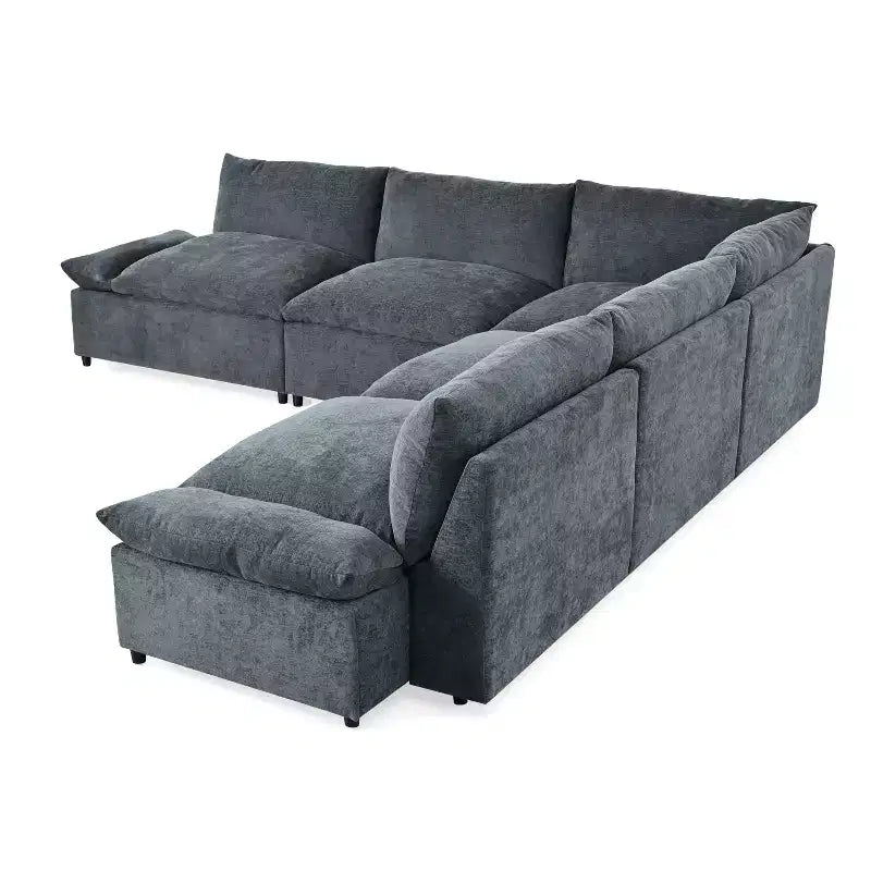 Christopher Knight Home Jovie 115.5 Divano componibile modulare imbottito con vani portaoggetti nascosti, grigio