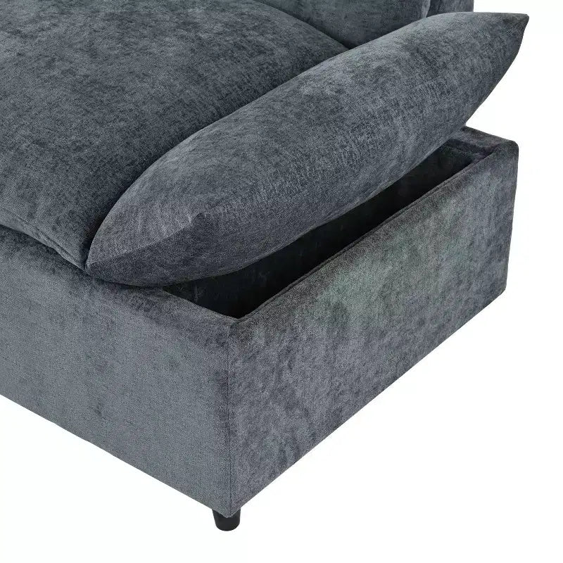 Christopher Knight Home Jovie 115.5 Divano componibile modulare imbottito con vani portaoggetti nascosti, grigio