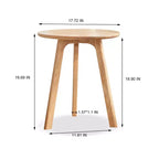 GDFStudio Wallis Tavolino rotondo con tre gambe in rovere massello, altezza 19,7, stile minimalista