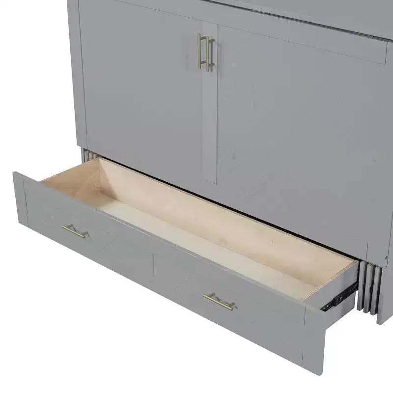 Letto a scomparsa matrimoniale Whisen Clever Design, ripiegabile in un armadio con cassetto e porte USB