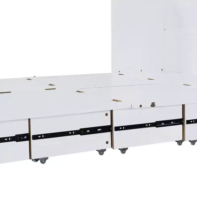 Letto a scomparsa matrimoniale Whisen Clever Design, ripiegabile in un armadio con cassetto e porte USB