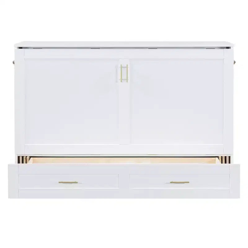 Letto a scomparsa matrimoniale Whisen Clever Design, ripiegabile in un armadio con cassetto e porte USB