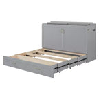 Letto a scomparsa matrimoniale Whisen Clever Design, ripiegabile in un armadio con cassetto e porte USB