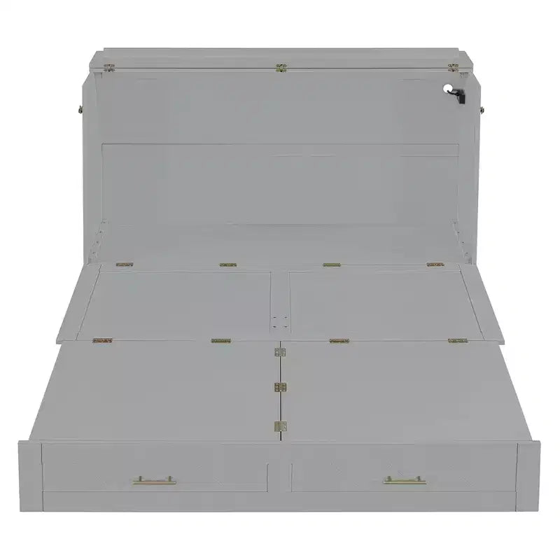 Letto a scomparsa matrimoniale Whisen Clever Design, ripiegabile in un armadio con cassetto e porte USB