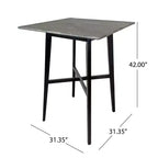 Tavolo da bar quadrato Hildred di GDFStudio, moderno, in laminato e legno di gomma, 42"