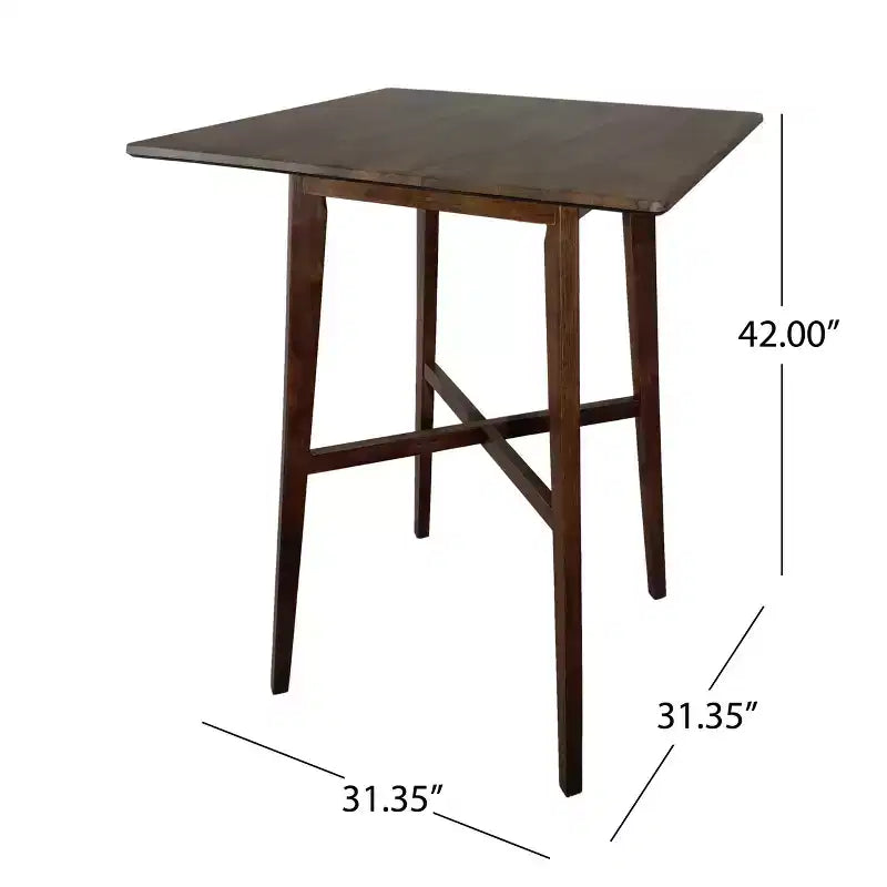 Tavolo da bar quadrato Hildred di GDFStudio, moderno, in laminato e legno di gomma, 42"