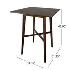 Tavolo da bar quadrato Hildred di GDFStudio, moderno, in laminato e legno di gomma, 42"