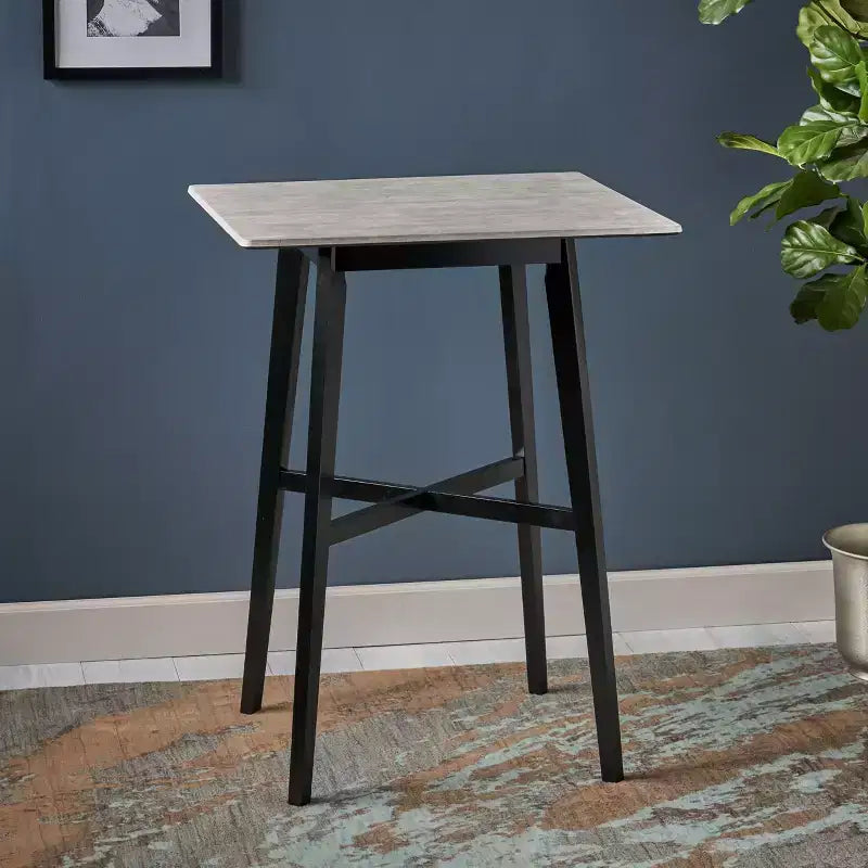 Tavolo da bar quadrato Hildred di GDFStudio, moderno, in laminato e legno di gomma, 42"