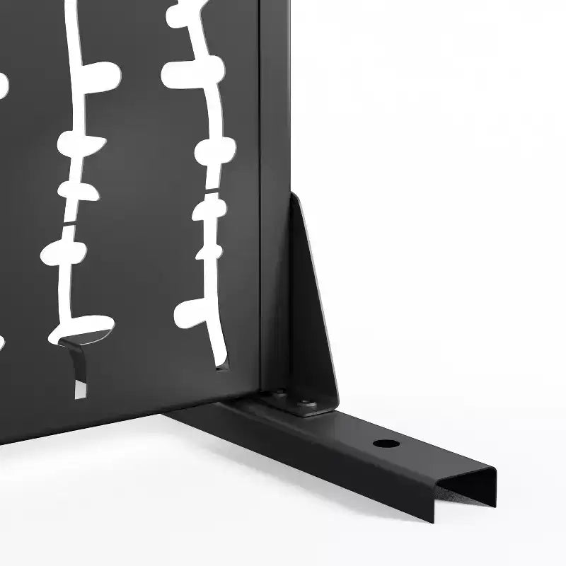 Paravento David Black in Acciaio Galvanizzato 183x120x40cm