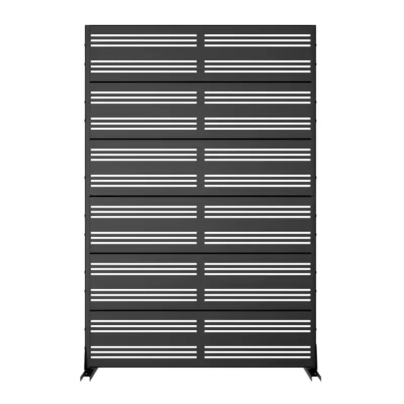 Schermo in acciaio zincato nero lamellare stile B Harold Wide-One Narrow-Two (set da 6 pezzi)