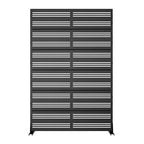 Schermo in acciaio zincato nero lamellare stile B Harold Wide-One Narrow-Two (set da 6 pezzi)