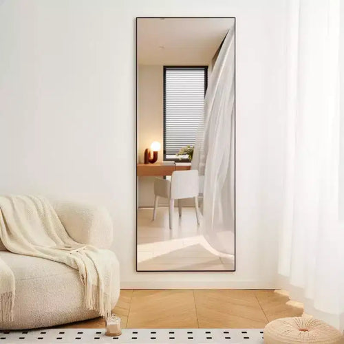 70 x 31 Inch Full Length mirror black Aluminum Alloy Frame, leaning or Wall Mounted, Ideal for Bedroom Living Room and Corridor