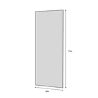 Specchio a figura intera 70 x 31 pollici con cornice in lega di alluminio nera, da appoggiare o montare a parete, ideale per camera da letto, soggiorno e corridoio