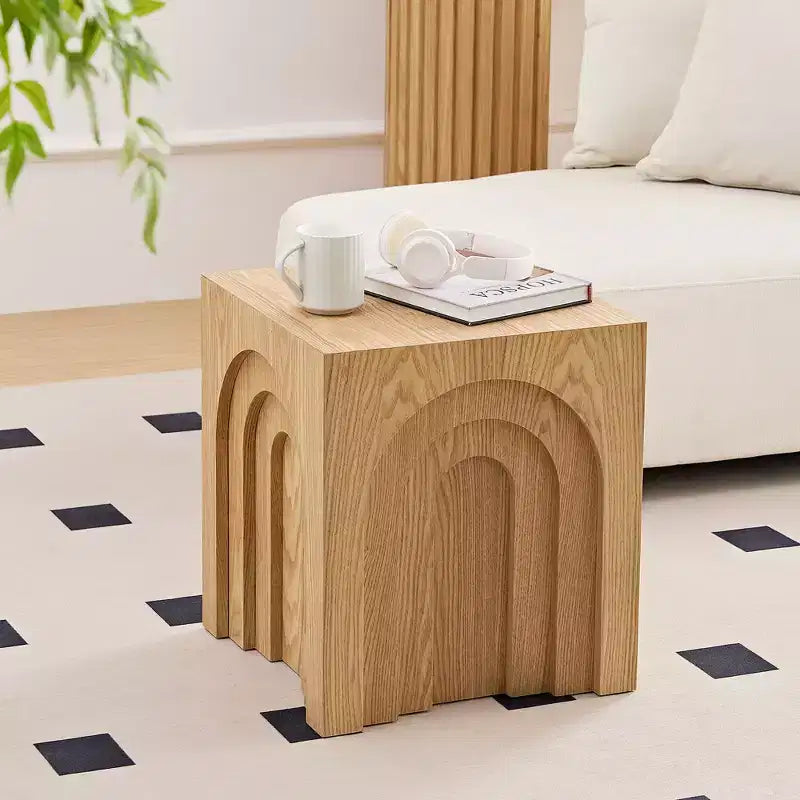 GDFStudio Coral Tavolino con Design ad Arco Moderno in Legno 17.71 H
