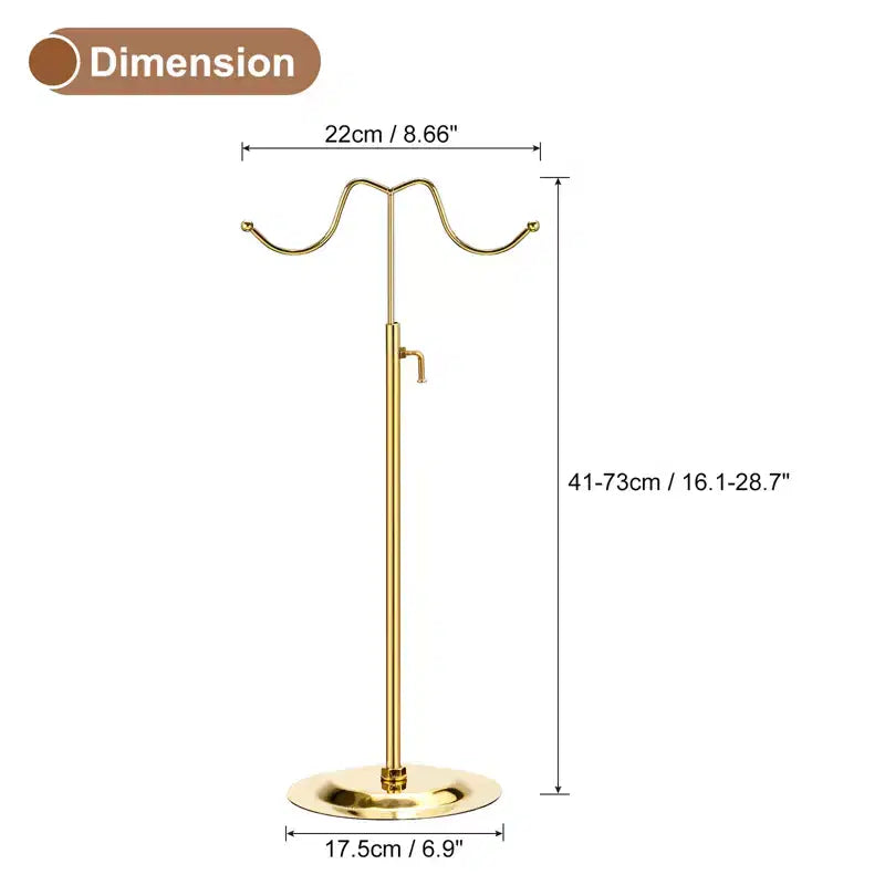 Unique Bargains Espositore per Borse in Metallo Regolabile in Altezza, Finitura Galvanizzata, 1 pz
