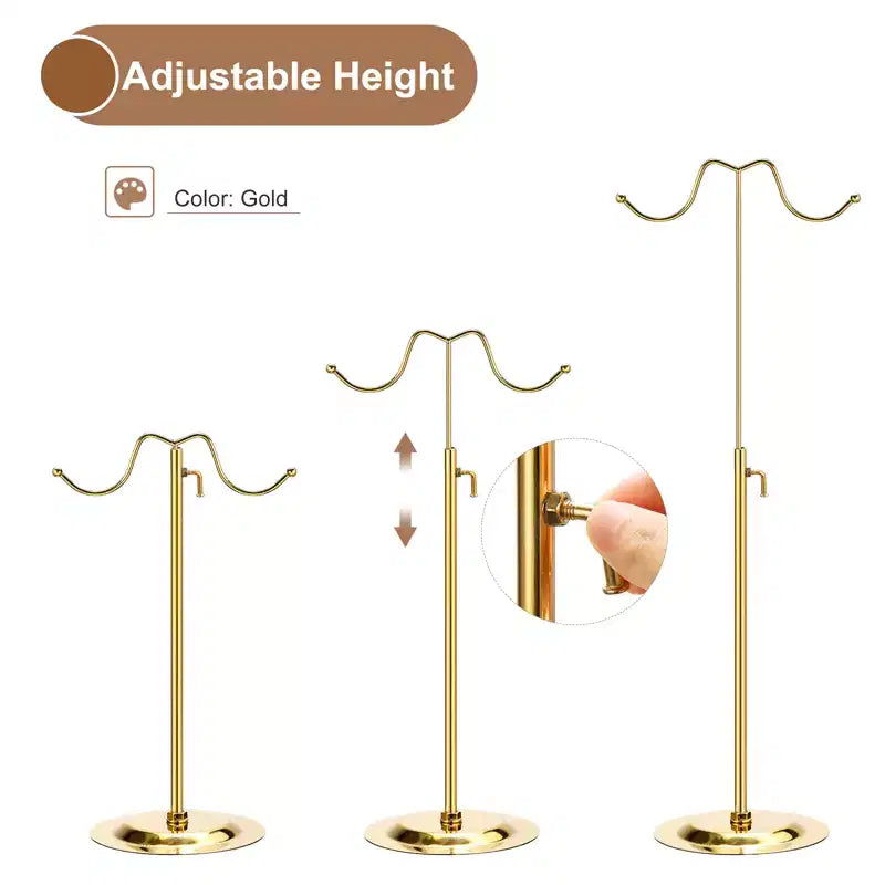 Unique Bargains Espositore per Borse in Metallo Regolabile in Altezza, Finitura Galvanizzata, 1 pz