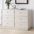 Heynemo 6 Drawer Dresser, Modern Closet Dressers with Crystal Knobs & Painted Strip, for Bedroom Living Room Hallway Closet