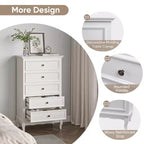 Cassettiera Heynemo per camera da letto, cassettiera moderna a 5 cassetti con gambe in legno massello e finitura verniciata, ideale per soggiorno, cameretta, corridoio, ingresso,