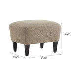 Christopher Knight Home Gerald Set Sedia e Pouf Club Contemporanei Rivestiti in Bouclé